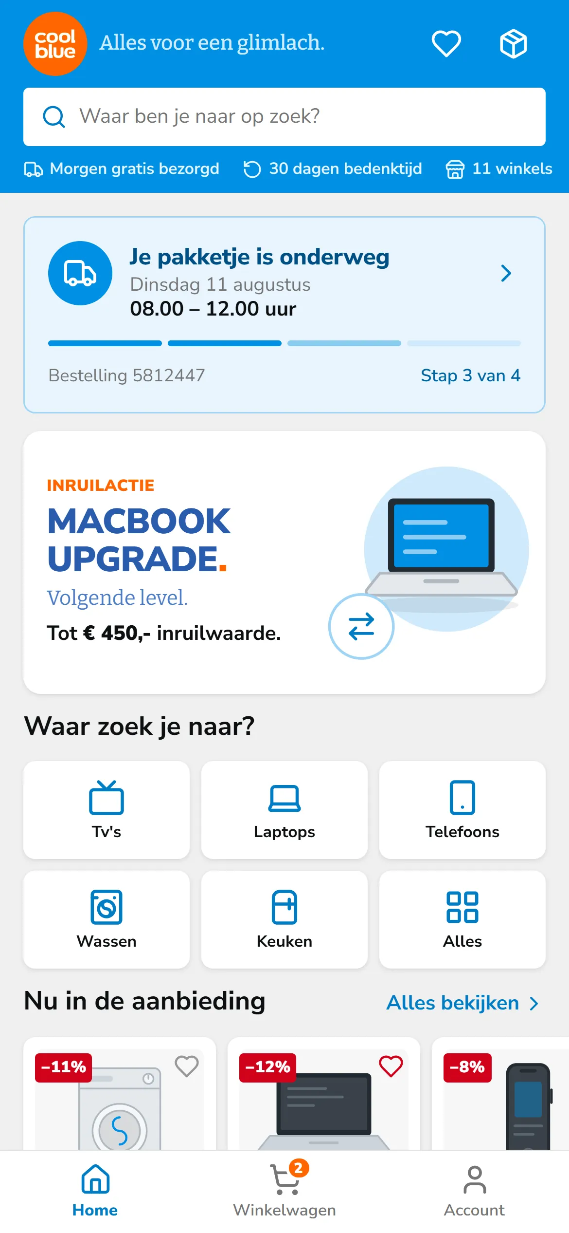 Coolblue app on a phone