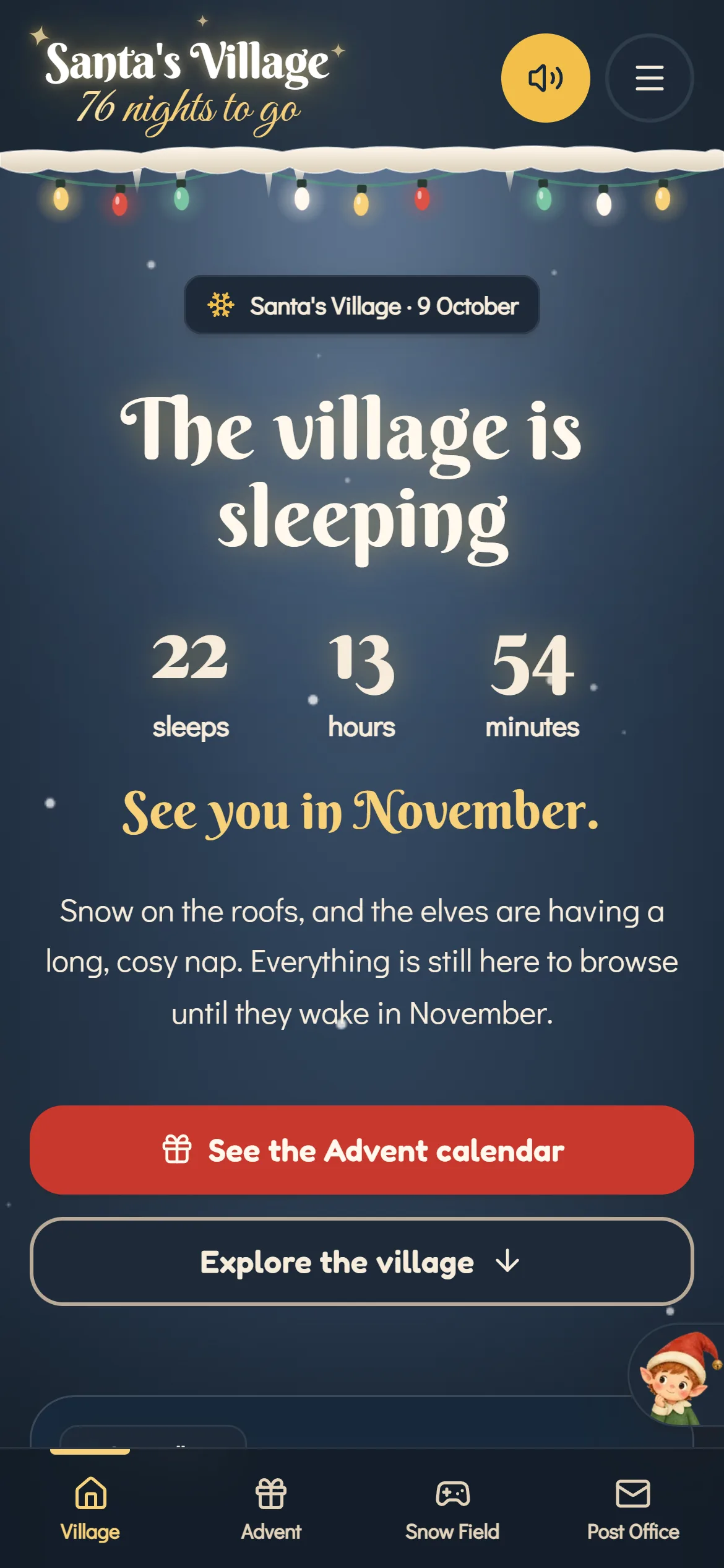 Santa's Village on a phone